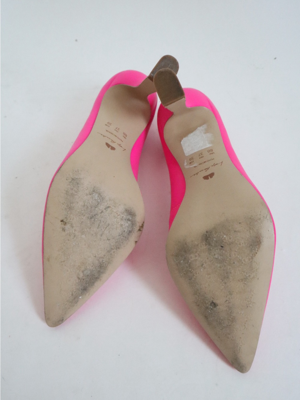 Luzia barcelos Bright Pink Pointed Toe Pumps with Mid Heel - Picture 4 of 5